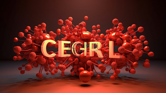 字体设计可爱字体背景图片_细胞科学 3D 渲染排列