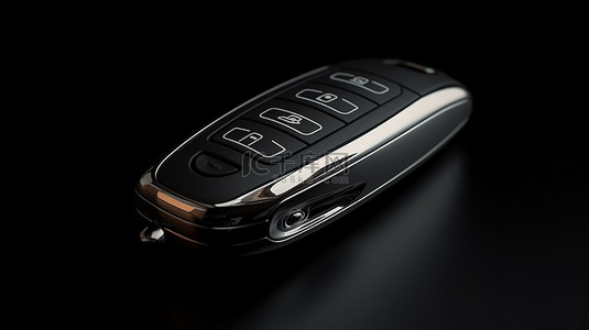 电子车背景图片_在黑色背景上以 3d 呈现的车钥匙或遥控器