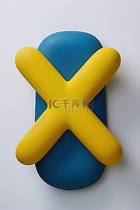 polo衫背景图片_蓝色和黄色的塑料 Polo 衫，侧面有交叉的 x
