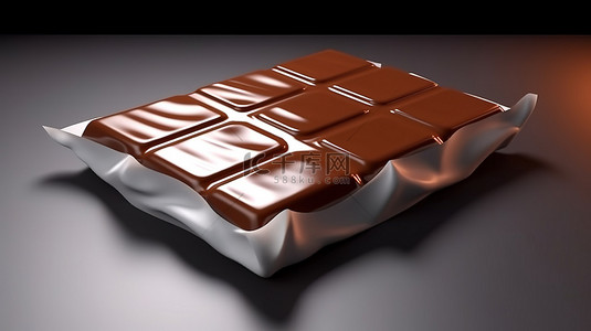 巧克力棒空白流动包的 3D 渲染