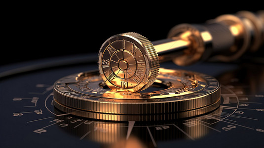 圆圈十字背景图片_对比特币的追求是针对比特币硬币的武器的 3D 渲染