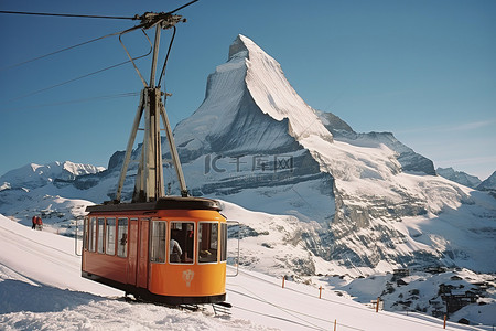 马特洪峰南部的 bergbahnen 和高山缆车