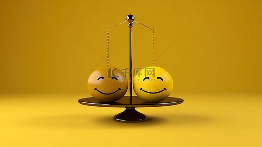 乐观的背景图片_在 3D 中实现快乐与悲伤交集的平衡