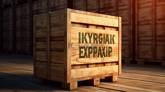 木头托盘背景图片_吉尔吉斯斯坦制作用于进出口的木箱 3D 插图