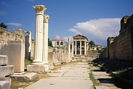 雅典背景图片_罗马城