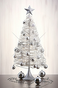 银线背景图片_破旧别致的银线圣诞树