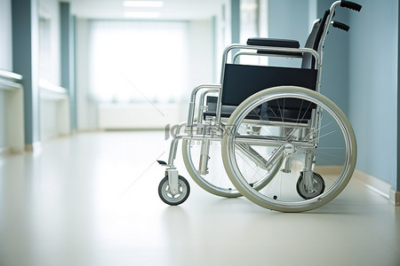 空荡荡的医院大厅里的轮椅图片