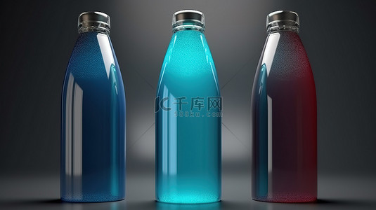矿泉水瓶背景图片_3d 渲染矿泉水瓶的纯色隔离