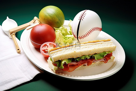 棒球食品零食帽子三明治