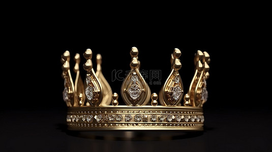 象征胜利和成功的豪华皇冠，用于装饰目的 3d 渲染