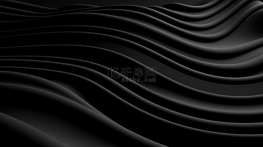 ppt的模板背景图片_具有抽象黑线和波浪图案的模板背景的 3D 渲染