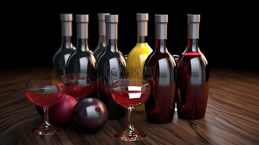 雕刻的酒瓶和玻璃杯是广告的现代诠释