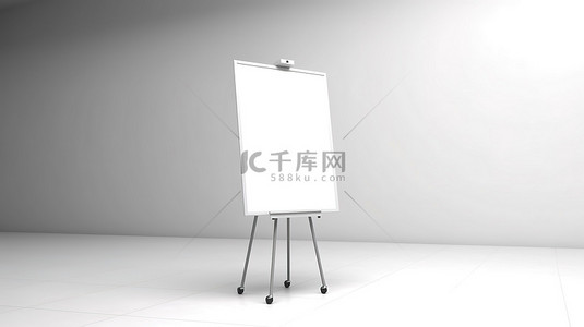 公示牌背景图片_空的白色活动挂图板 3d 渲染
