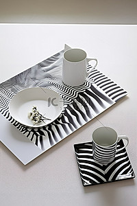 婚礼餐盘卡背景图片_带白色餐盘的 Iris 餐巾