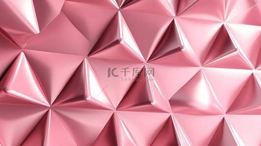 几何粉红色三角形结构抽象 3d 渲染
