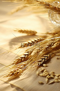 食食背景图片_桌面上的小麦芽