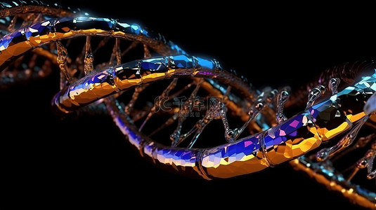 用于科学和医学的 3D 渲染抽象 DNA 模型
