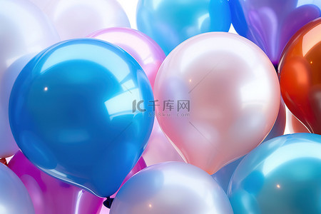 天空中的气球背景图片_天空中的一堆彩色气球