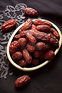 红枣拿铁背景图片_印度河谷传统红枣