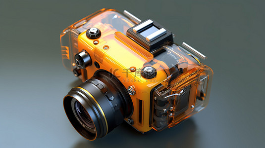 图片标题 3D 渲染的相机插图后视图