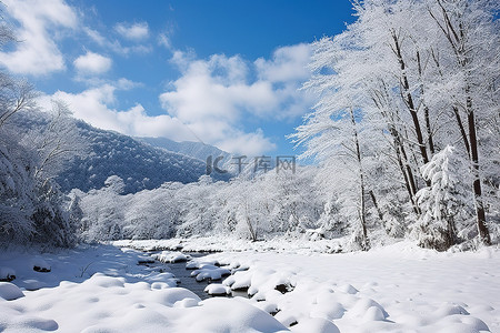 冬天的雪山景