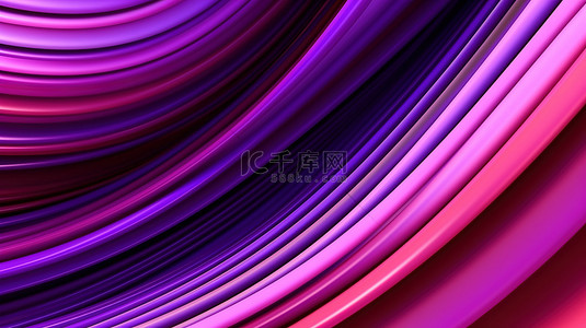 蓝色横幅背景图片_紫色和粉红色线条的几何元素背景 3D 渲染图像