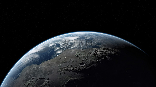 宇宙太空星空背景图片_NASA 提供了从月球表面看地球的 3D 插图