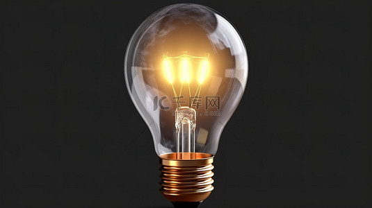 灯创意背景图片_3d 灯泡灯图标隔离渲染未来灯