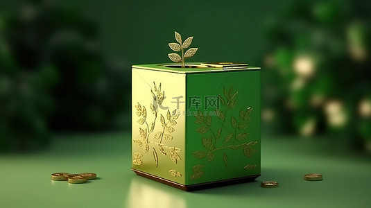 巴基斯坦背景图片_孟加拉国和巴基斯坦的生态友好型货币银行硬币盒 3D 插图 Gullak gulaq