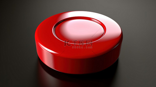 红色按钮的孤立 3D 插图