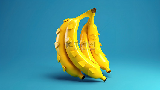 低聚香蕉的程式化 3D 插图