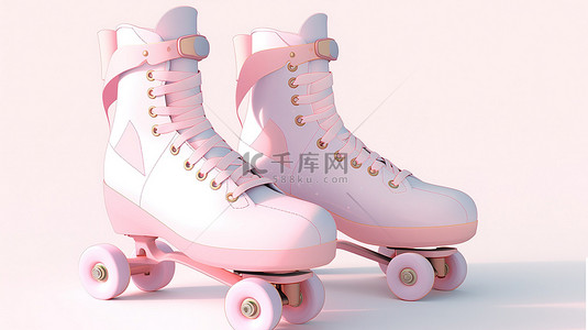 滑板运动背景图片_在白色背景上运动 3d 渲染的滑板以进行健康娱乐
