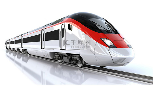 火车货运背景图片_高速通勤列车的孤立白色 3D 插图