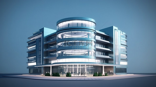 城市建筑高楼背景背景图片_企业商业地产总部的当代 3D 渲染