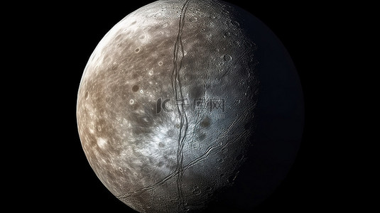 卫星背景图片_视觉上令人惊叹的木卫三的 3d 渲染，木星的卫星之一，距离太阳的第五颗行星