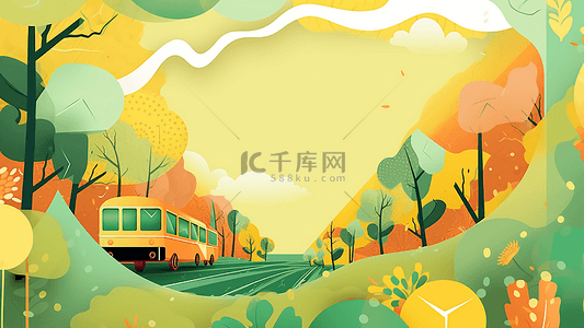 旅游著名背景图片_旅游剪纸风格背景插画