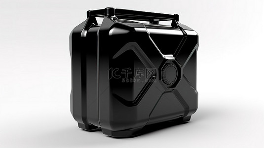 白色水瓶背景图片_3D 渲染的白色背景，配有用于机油和其他液体的黑色油罐