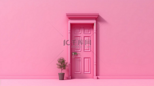 粉红色背景上的假日主题关门标签 3D 渲染插图，用于折扣促销销售横幅和网站广告