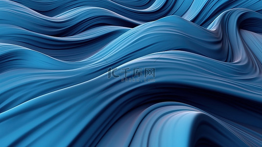 蓝色纹理表面计算机生成的抽象艺术背景插图的 3D 渲染