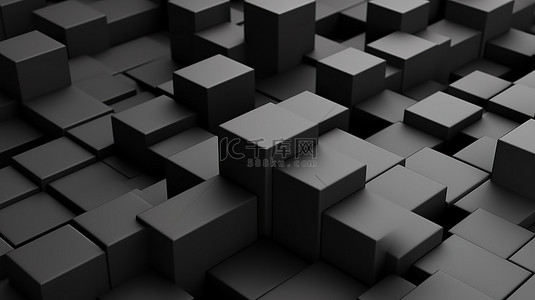 时尚现代的几何黑色方块非常适合具有简单背景和优雅 3D 插图风格的企业模板