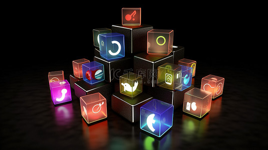 概念化最新的 3D 社交媒体平台和在线通信应用趋势