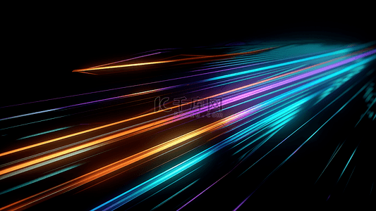 科技感抽象线条背景图片_光线彩色霓虹背景