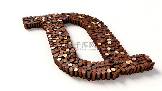 糖果字体背景图片_排列成美元符号货币符号的巧克力片的 3D 插图
