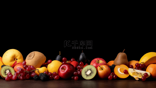 水果绿色海报背景图片_水果商业海报