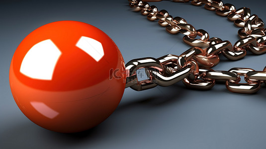 铁链背景图片_3d 角色与球和链
