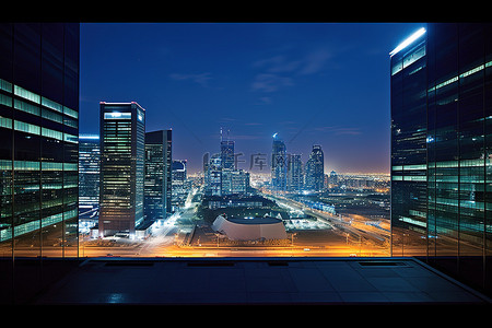 夜景建筑城市背景图片_城市夜晚的天际线