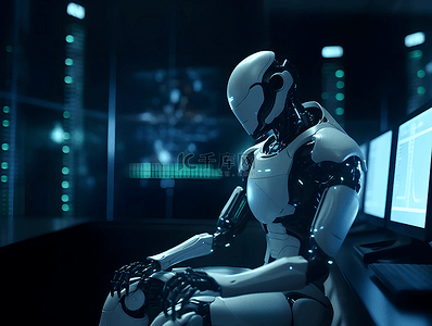 信息互联网时代背景图片_机器人人工智能网络信息高科技广告背景