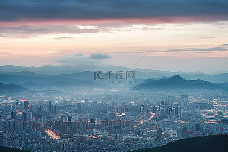 首尔市日落图片