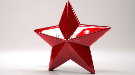 五星背景图片_白色背景上 3D 插图中最喜欢的图标和星星