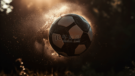 世界杯足球场背景背景图片_飞溅水花足球特写摄影广告背景